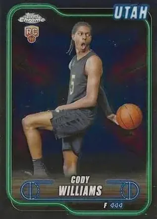 2024-25 Topps Chrome #160 - Cody Williams - Utah Jazz 2024-25 Topps Chrome #160 - Cody Williams - Utah Jazz