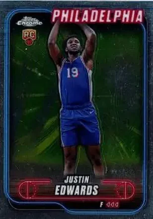 2024-25 Topps Chrome #161 - Justin Edwards - Philadelphia 76ers