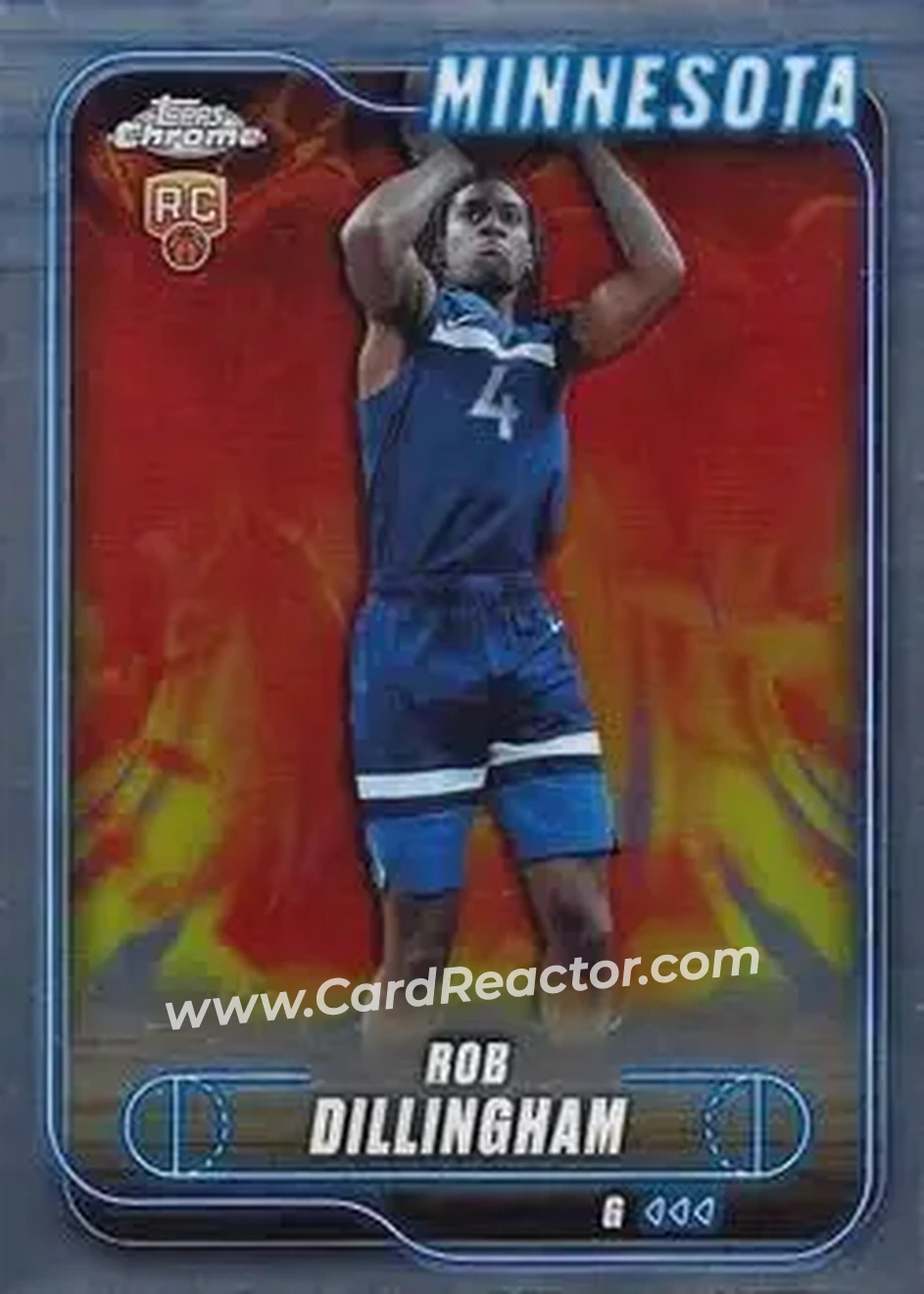 2024-25 Topps Chrome #165 - Rob Dillingham - Minnesota Timberwolves - Front 2024-25 Topps Chrome #165 - Rob Dillingham - Minnesota Timberwolves - Front