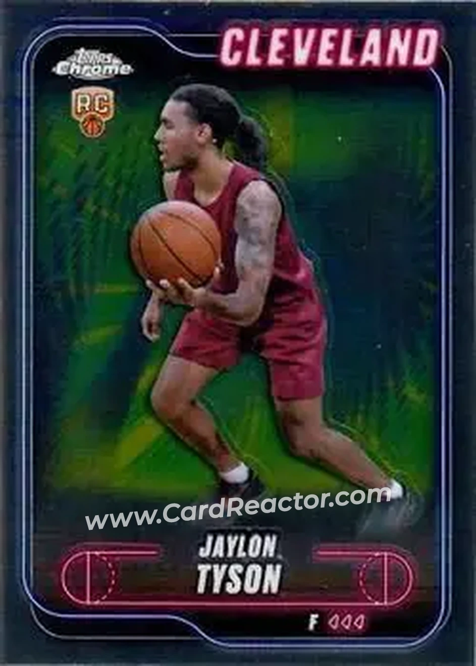 2024-25 Topps Chrome #168 - Jaylon Tyson - Cleveland Cavaliers - Front 2024-25 Topps Chrome #168 - Jaylon Tyson - Cleveland Cavaliers - Front