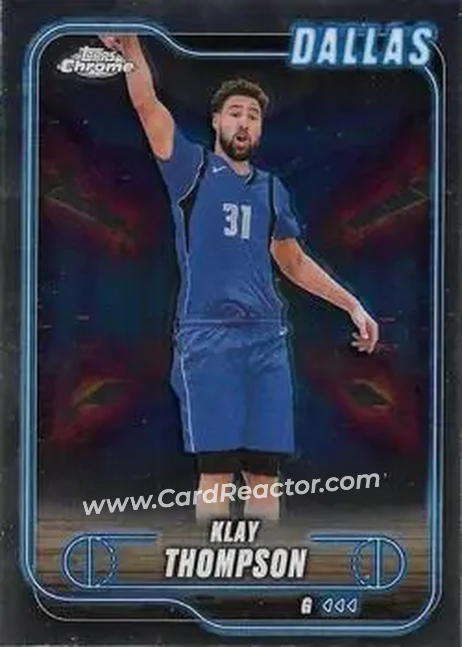 2024-25 Topps Chrome #178 - Klay Thompson - Dallas Mavericks - Front 2024-25 Topps Chrome #178 - Klay Thompson - Dallas Mavericks - Front