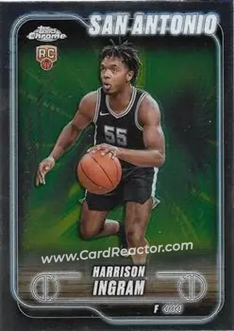 2024-25 Topps Chrome #179 - Harrison Ingram - San Antonio Spurs - Front 2024-25 Topps Chrome #179 - Harrison Ingram - San Antonio Spurs - Front