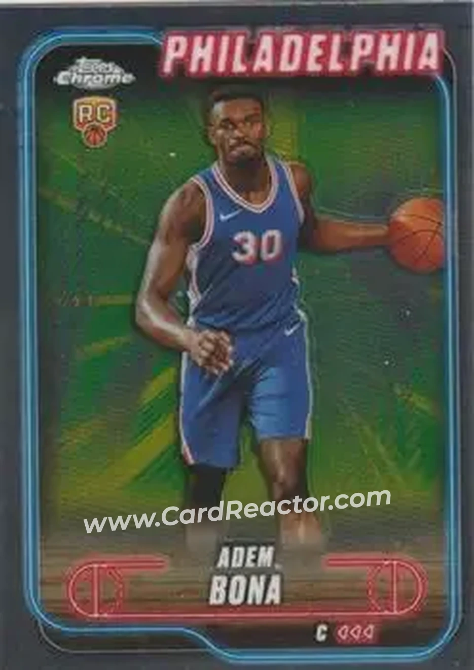 2024-25 Topps Chrome #183 - Adem Bona - Philadelphia 76ers - Front