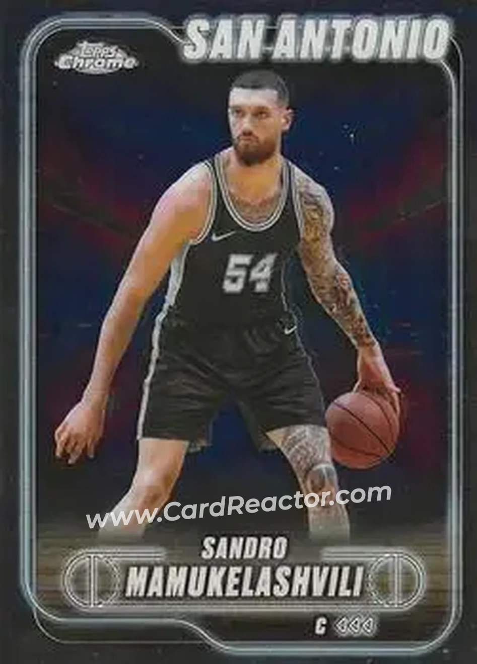 2024-25 Topps Chrome #186 - Sandro Mamukelashvili - San Antonio Spurs - Front