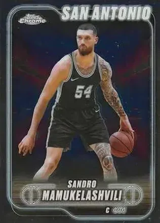 2024-25 Topps Chrome #186 - Sandro Mamukelashvili - San Antonio Spurs