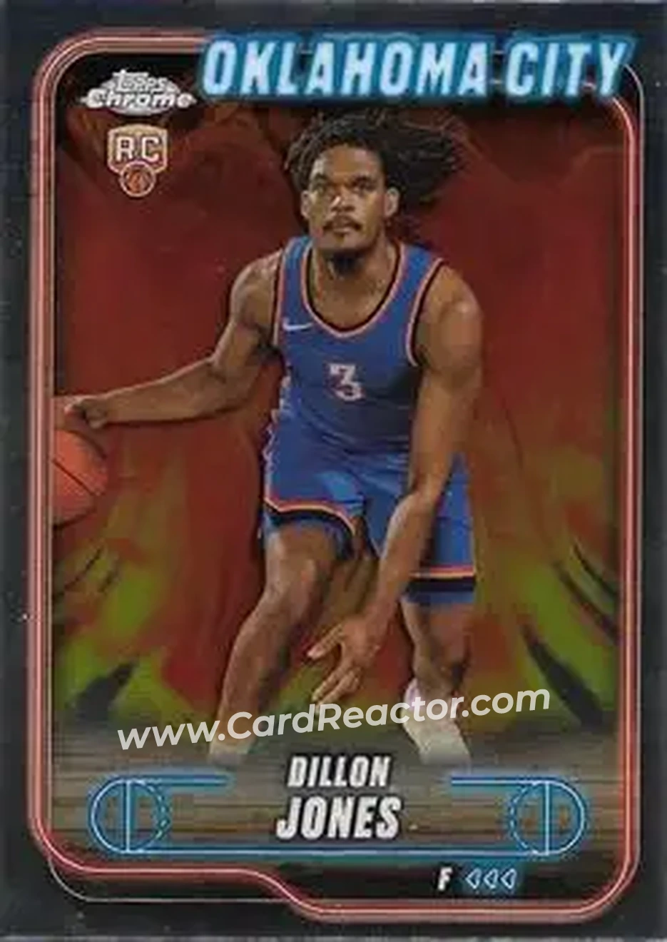 2024-25 Topps Chrome #189 - Dillon Jones - Oklahoma City Thunder - Front 2024-25 Topps Chrome #189 - Dillon Jones - Oklahoma City Thunder - Front