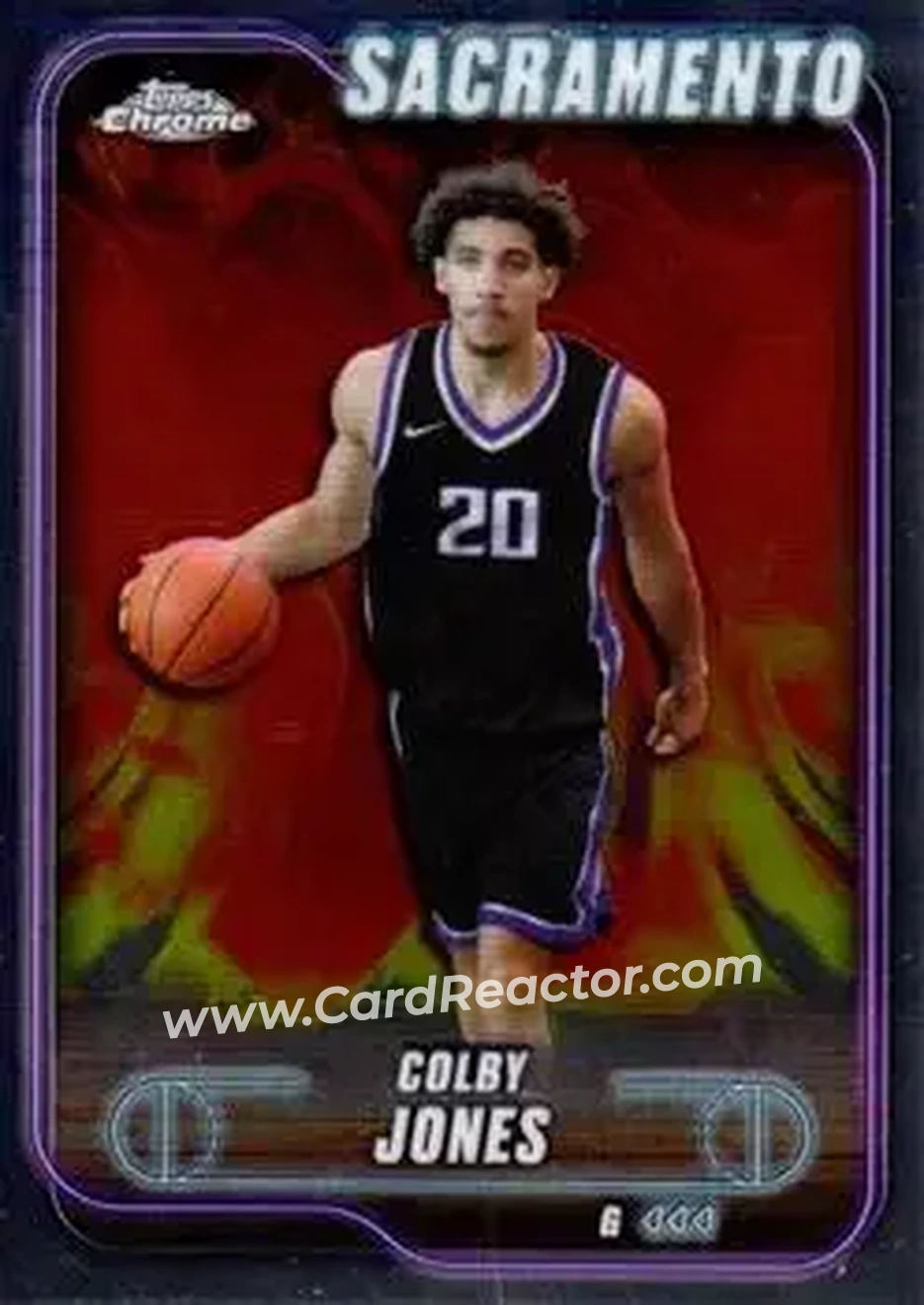 2024-25 Topps Chrome #192 - Colby Jones - Sacramento Kings - Front 2024-25 Topps Chrome #192 - Colby Jones - Sacramento Kings - Front