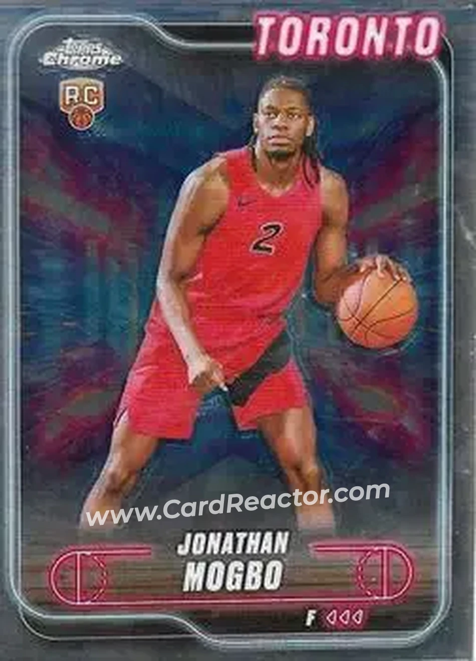 2024-25 Topps Chrome #194 - Jonathan Mogbo - Toronto Raptors - Front 2024-25 Topps Chrome #194 - Jonathan Mogbo - Toronto Raptors - Front