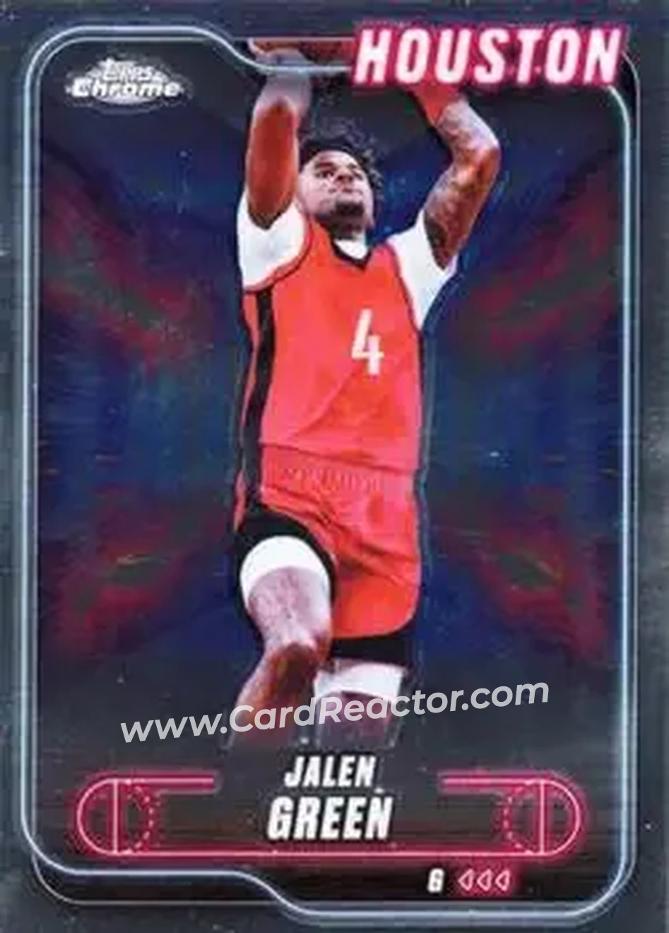 2024-25 Topps Chrome #199 - Jalen Green - Houston Rockets - Front 2024-25 Topps Chrome #199 - Jalen Green - Houston Rockets - Front
