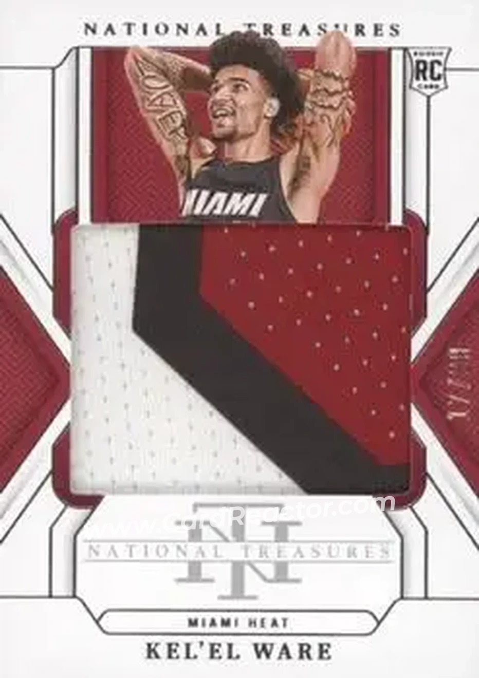 2024-25 Panini National Treasures #158 - Kel'el Ware - Miami Heat - Front 2024-25 Panini National Treasures #158 - Kel'el Ware - Miami Heat - Front