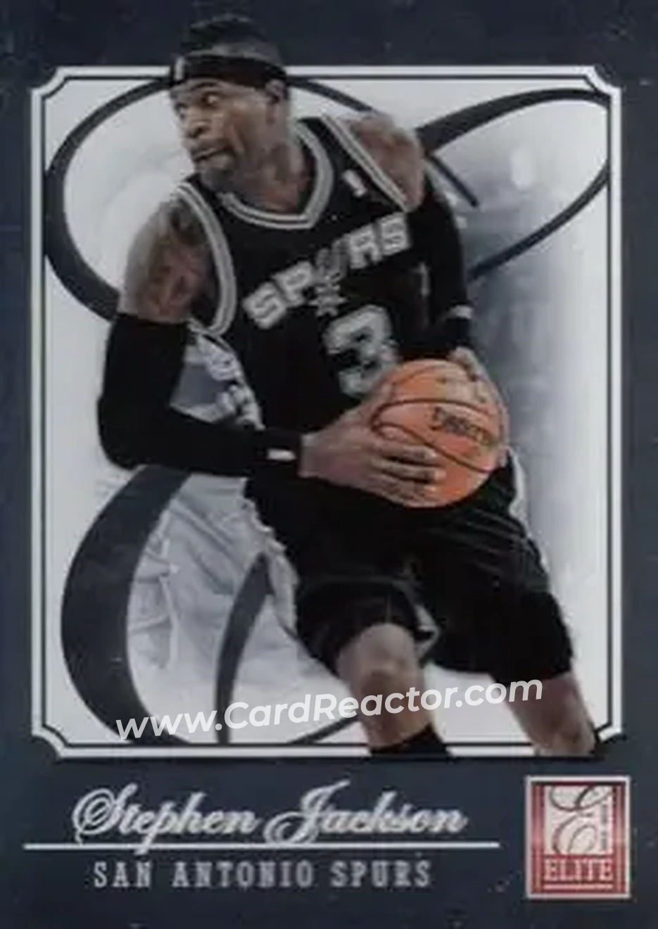 2012-13 Panini Elite #113 - Stephen Jackson - San Antonio Spurs - Front 2012-13 Panini Elite #113 - Stephen Jackson - San Antonio Spurs - Front