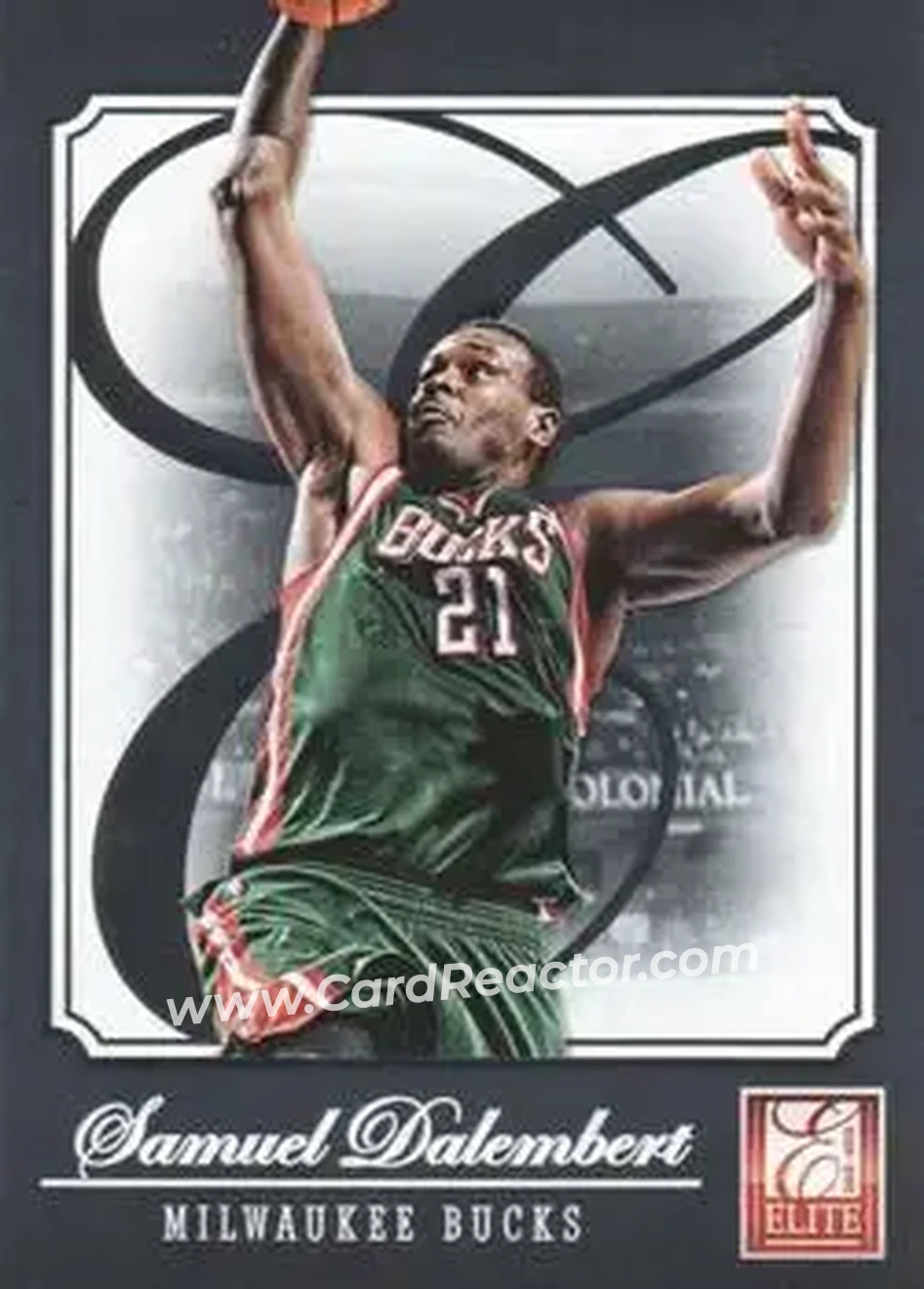 2012-13 Panini Elite #160 - Samuel Dalembert - Milwaukee Bucks - Front 2012-13 Panini Elite #160 - Samuel Dalembert - Milwaukee Bucks - Front