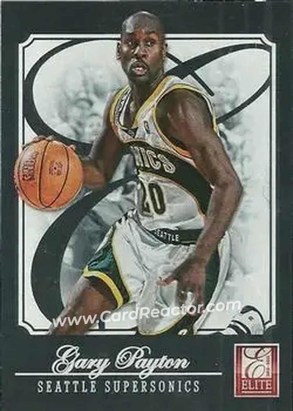 2012-13 Panini Elite #191 - Gary Payton - Seattle SuperSonics - Front
