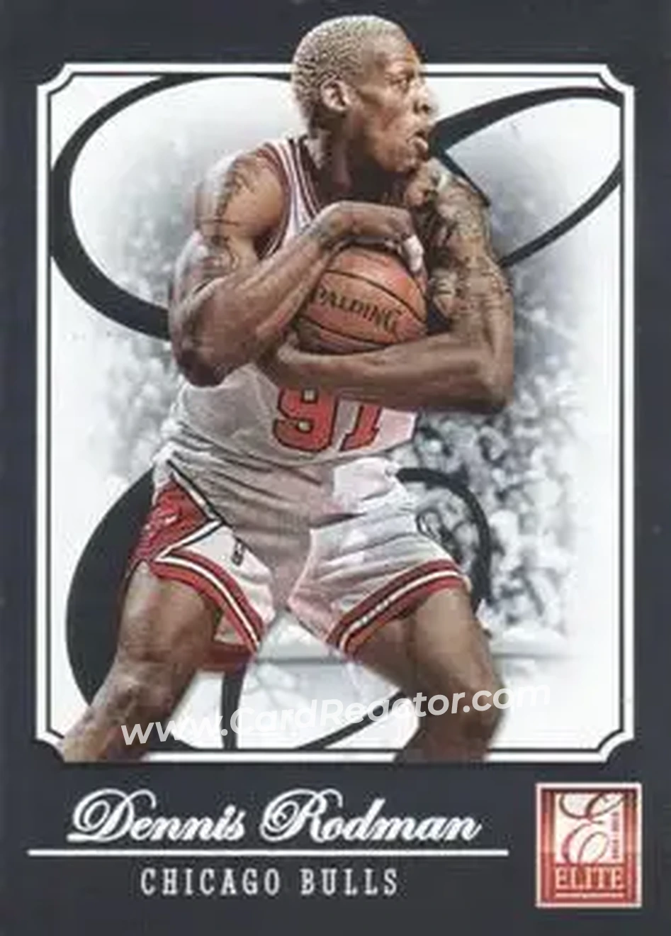 2012-13 Panini Elite #193 - Dennis Rodman - Chicago Bulls - Front 2012-13 Panini Elite #193 - Dennis Rodman - Chicago Bulls - Front