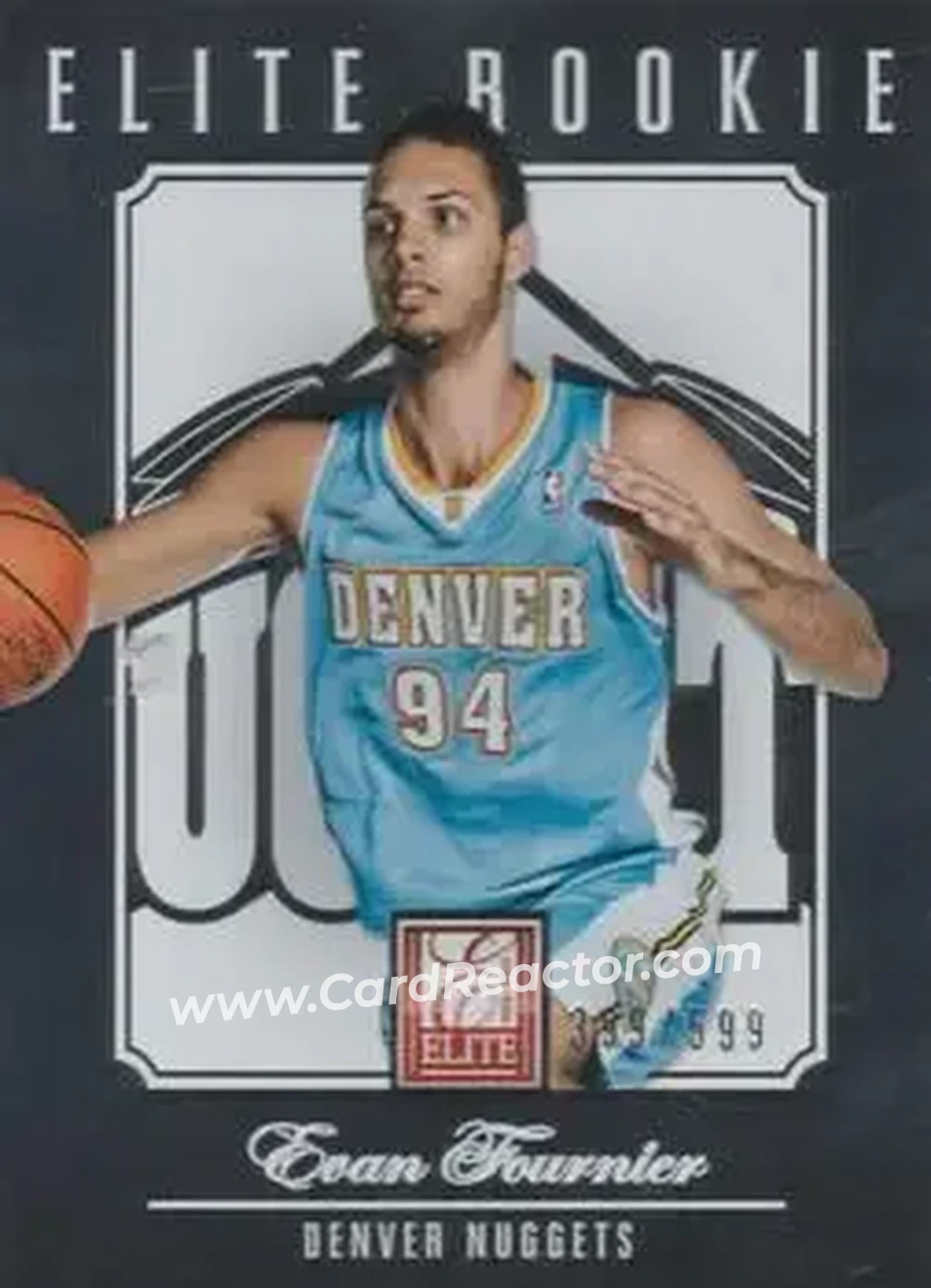 2012-13 Panini Elite #271 - Evan Fournier - Denver Nuggets - Front 2012-13 Panini Elite #271 - Evan Fournier - Denver Nuggets - Front