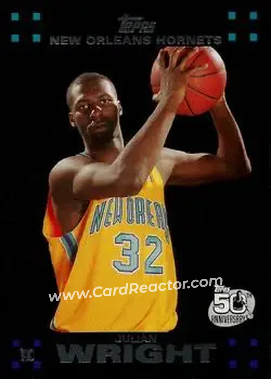 2007-08 Topps #123 - Julian Wright - New Orleans Hornets - Front 2007-08 Topps #123 - Julian Wright - New Orleans Hornets - Front