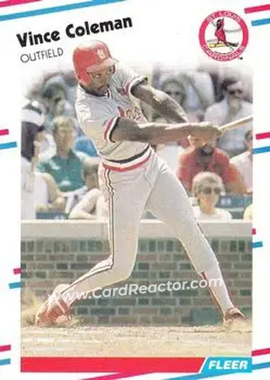 1988 Fleer #27 - Vince Coleman - St. Louis Cardinals - Front 1988 Fleer #27 - Vince Coleman - St. Louis Cardinals - Front