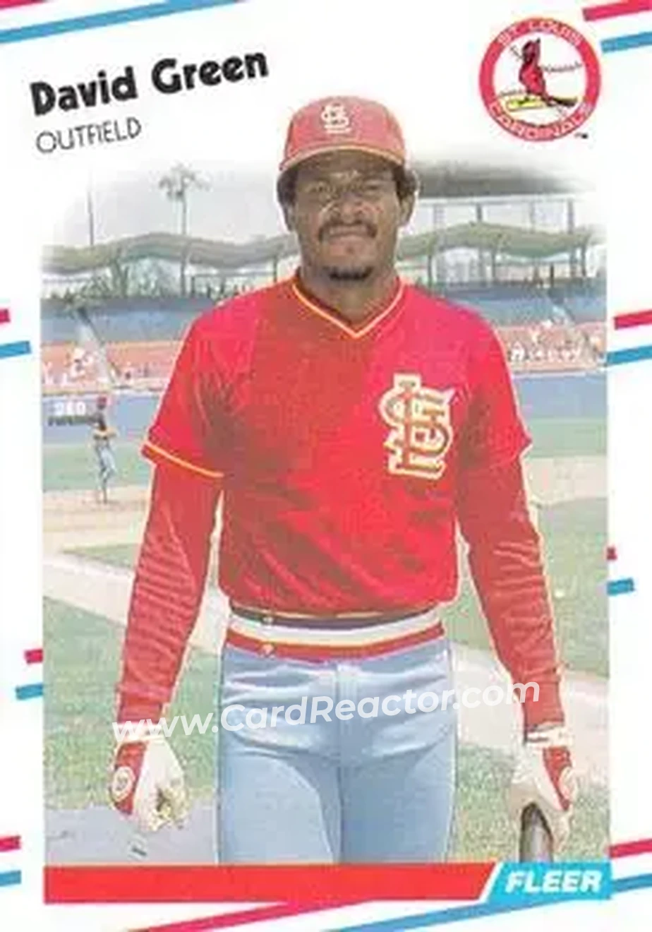 1988 Fleer #34 - David Green - St. Louis Cardinals - Front