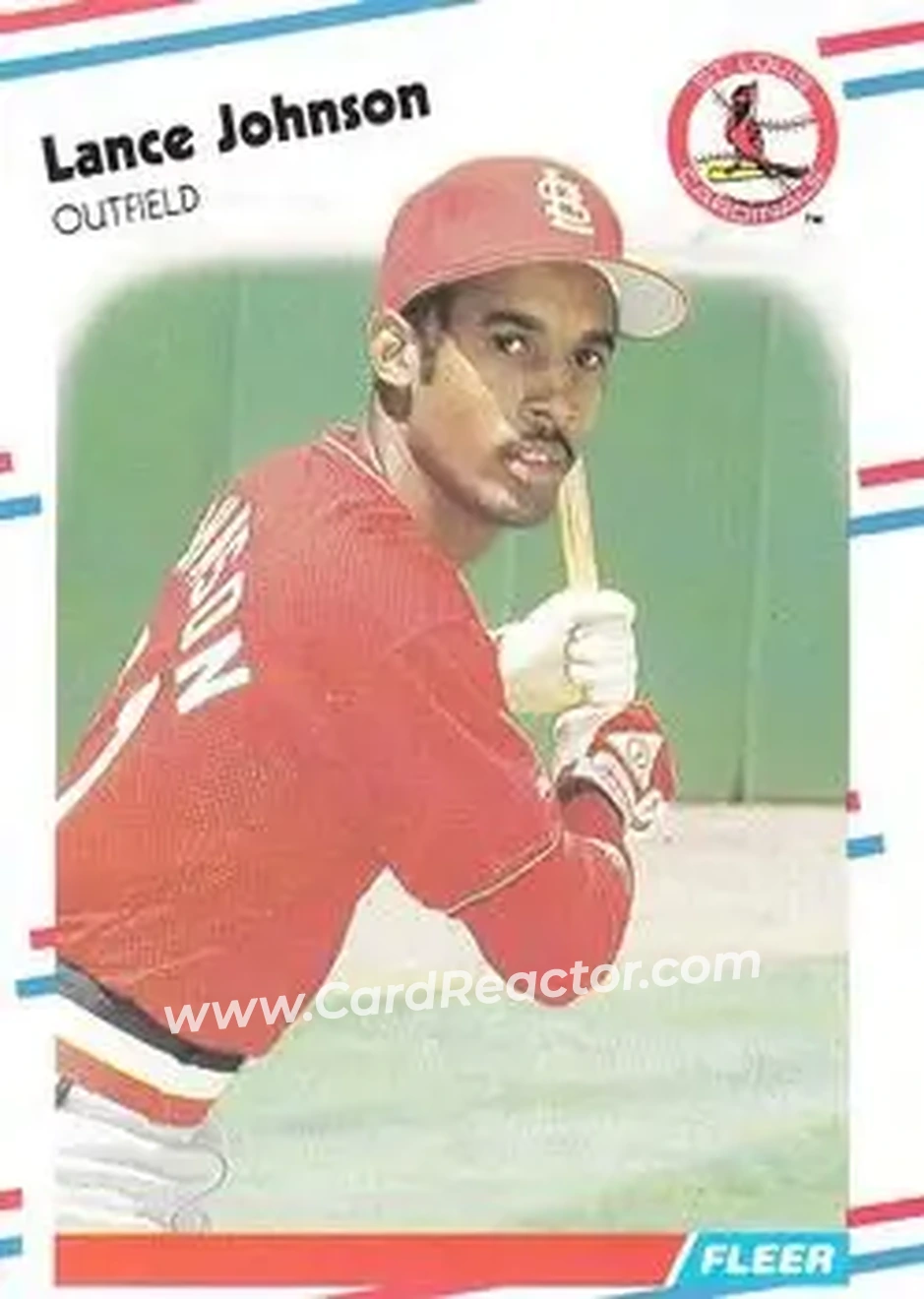 1988 Fleer #37 - Lance Johnson - St. Louis Cardinals - Front 1988 Fleer #37 - Lance Johnson - St. Louis Cardinals - Front