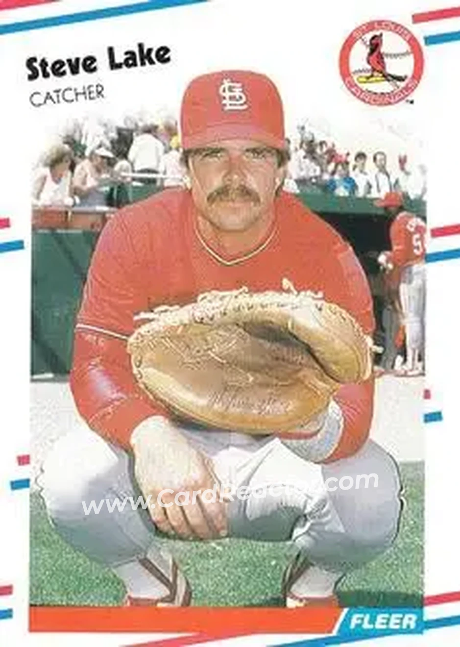 1988 Fleer #38 - Steve Lake - St. Louis Cardinals - Front