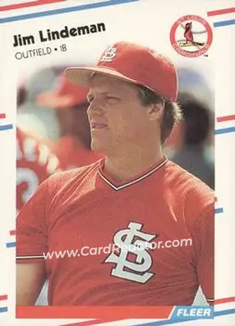 1988 Fleer #39 - Jim Lindeman - St. Louis Cardinals - Front 1988 Fleer #39 - Jim Lindeman - St. Louis Cardinals - Front