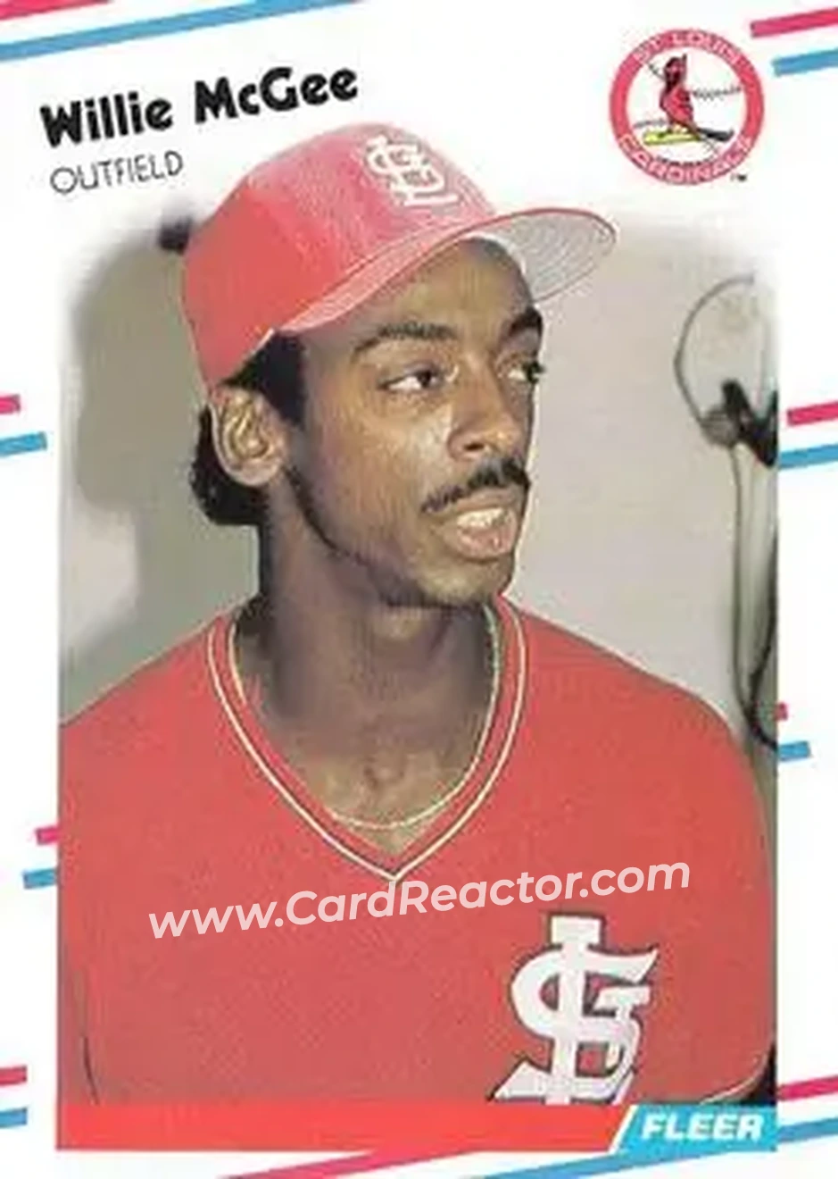 1988 Fleer #42 - Willie McGee - St. Louis Cardinals - Front 1988 Fleer #42 - Willie McGee - St. Louis Cardinals - Front