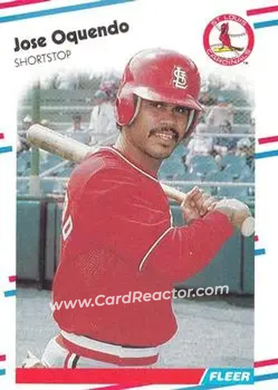 1988 Fleer #44 - Jose Oquendo - St. Louis Cardinals - Front
