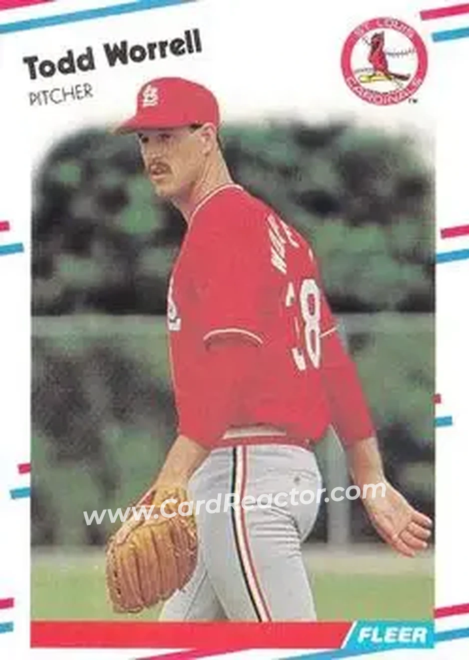 1988 Fleer #50 - Todd Worrell - St. Louis Cardinals - Front