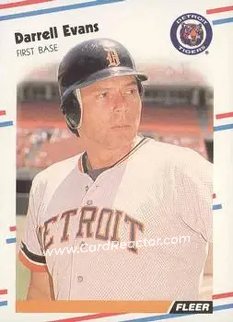 1988 Fleer #54 - Darrell Evans - Detroit Tigers - Front 1988 Fleer #54 - Darrell Evans - Detroit Tigers - Front