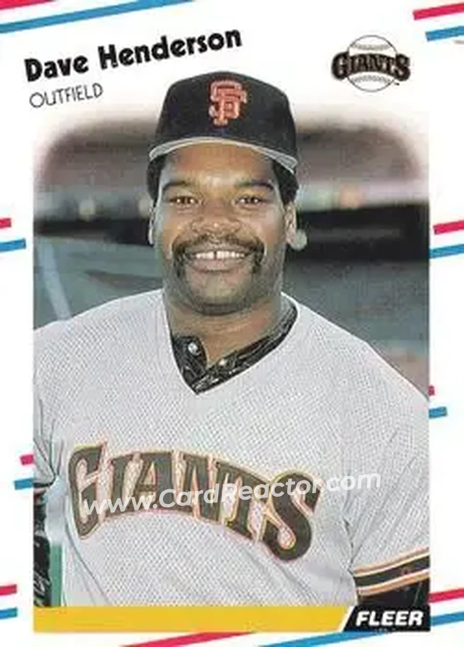 1988 Fleer #84 - Dave Henderson - San Francisco Giants - Front