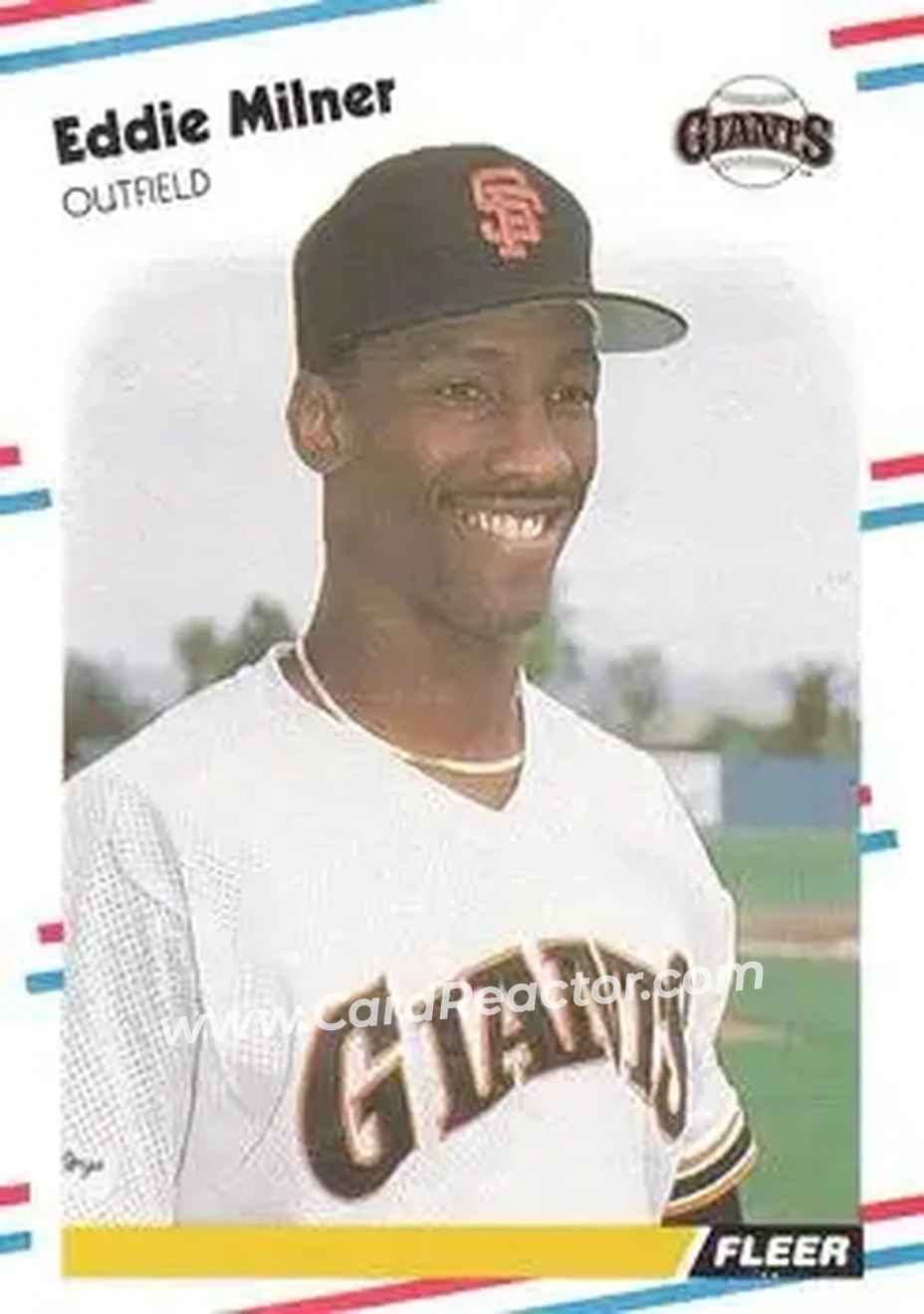 1988 Fleer #90 - Eddie Milner - San Francisco Giants - Front