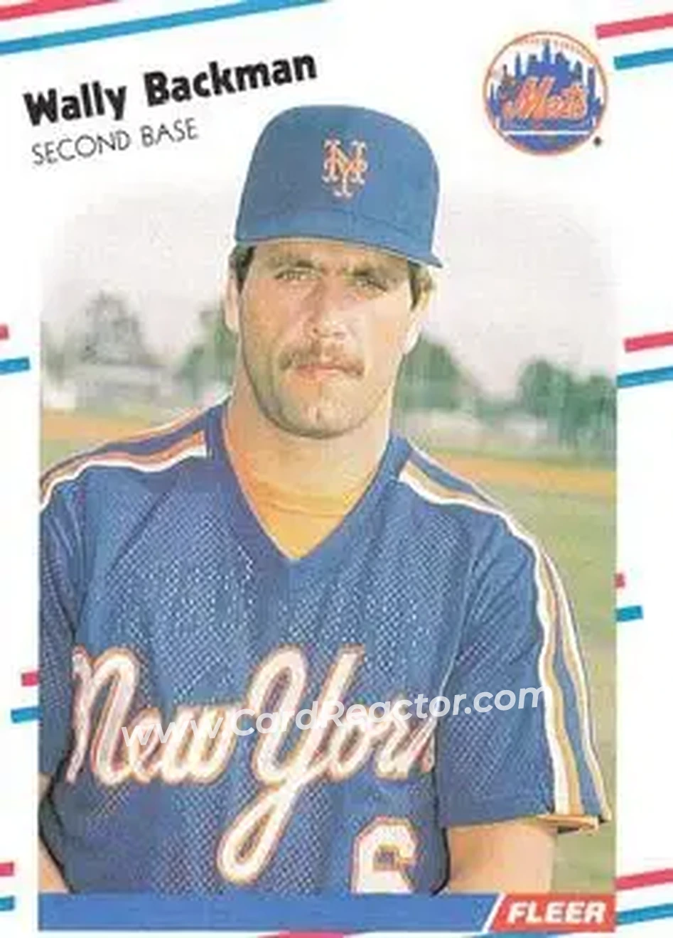 1988 Fleer #128 - Wally Backman - New York Mets - Front