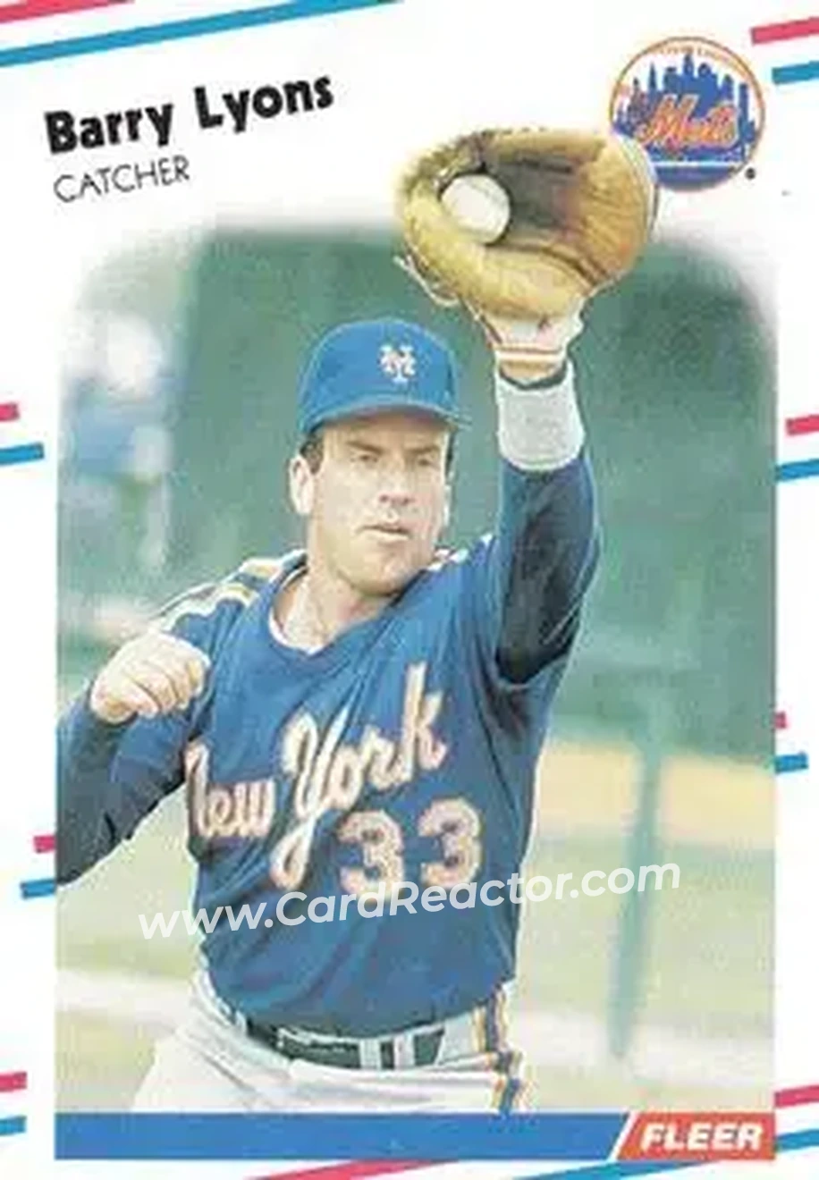 1988 Fleer #140 - Barry Lyons - New York Mets - Front 1988 Fleer #140 - Barry Lyons - New York Mets - Front