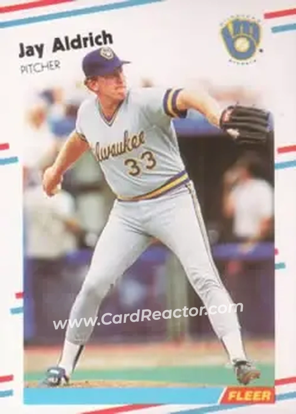 1988 Fleer #155 - Jay Aldrich - Milwaukee Brewers - Front 1988 Fleer #155 - Jay Aldrich - Milwaukee Brewers - Front