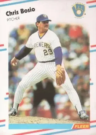 1988 Fleer #156 - Chris Bosio - Milwaukee Brewers 1988 Fleer #156 - Chris Bosio - Milwaukee Brewers