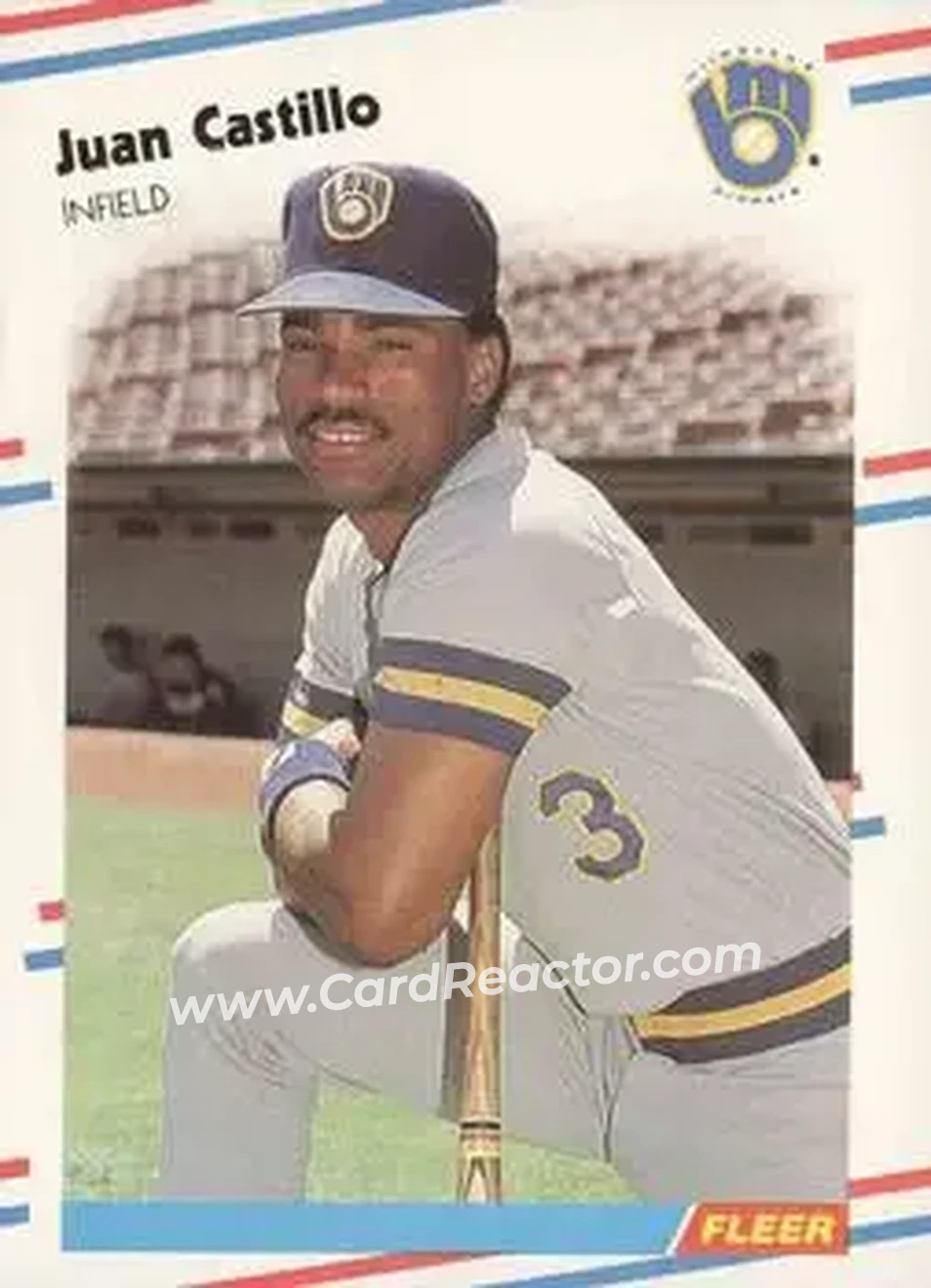 1988 Fleer #159 - Juan Castillo - Milwaukee Brewers - Front