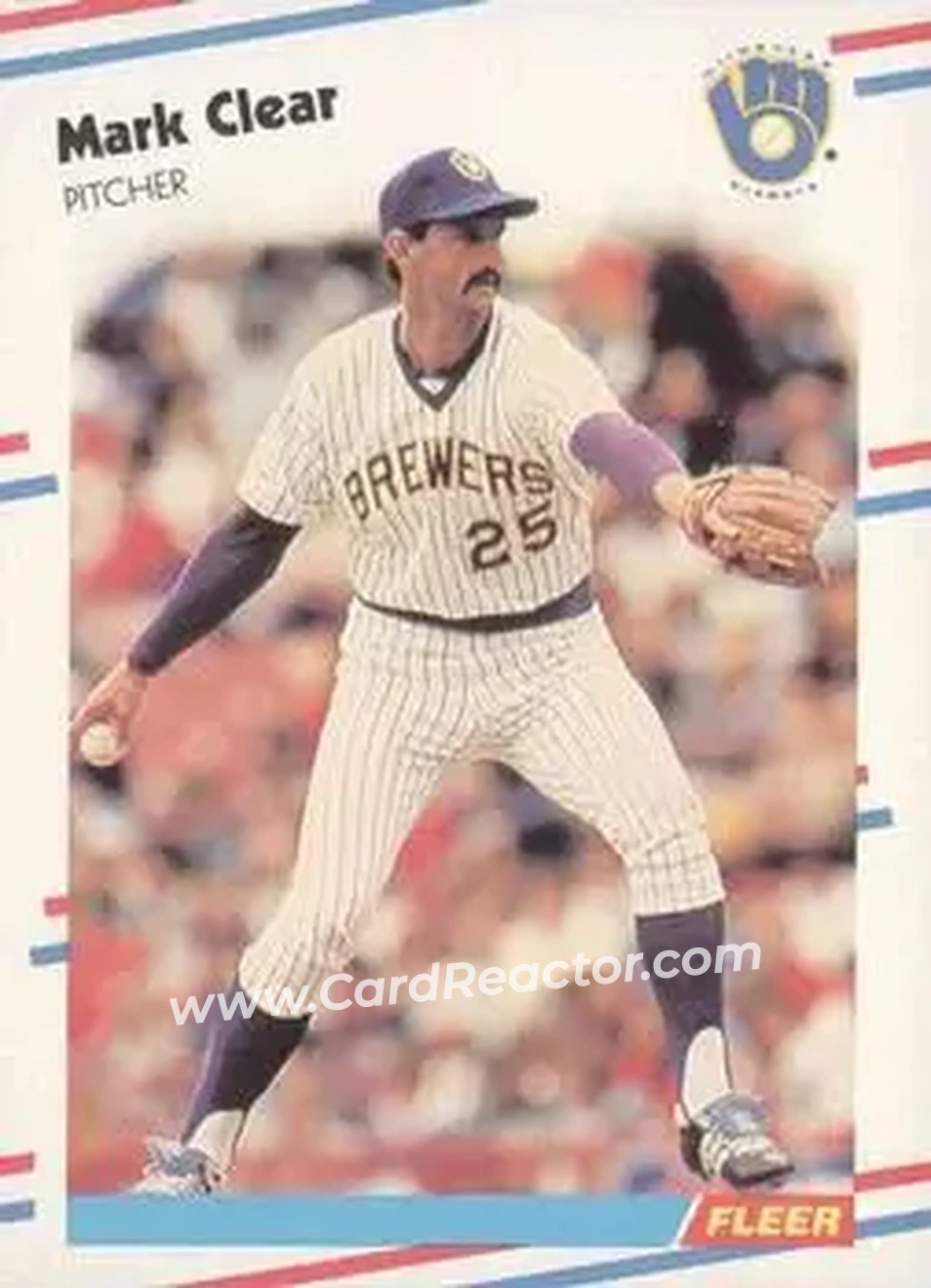 1988 Fleer #160 - Mark Clear - Milwaukee Brewers - Front