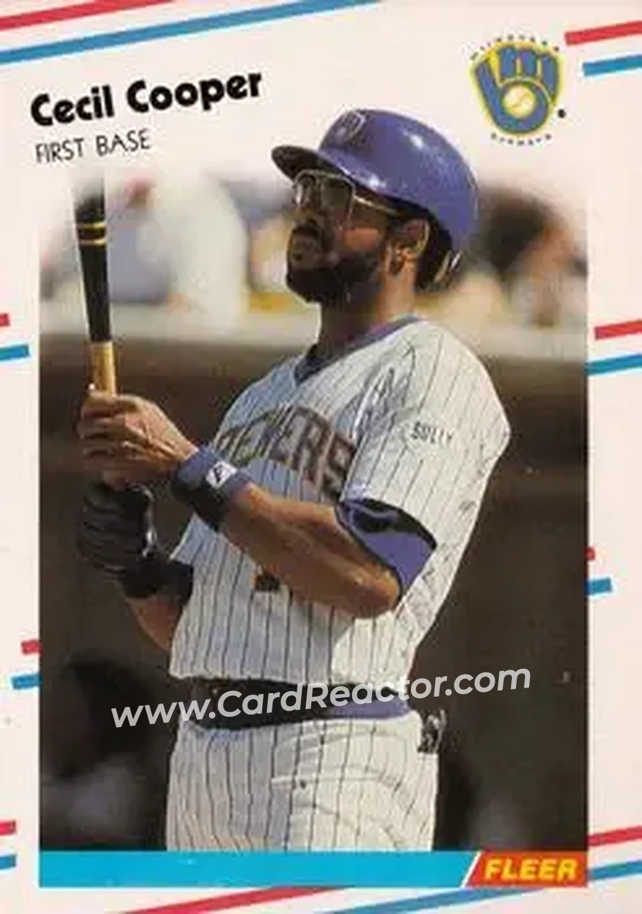 1988 Fleer #161 - Cecil Cooper - Milwaukee Brewers - Front 1988 Fleer #161 - Cecil Cooper - Milwaukee Brewers - Front