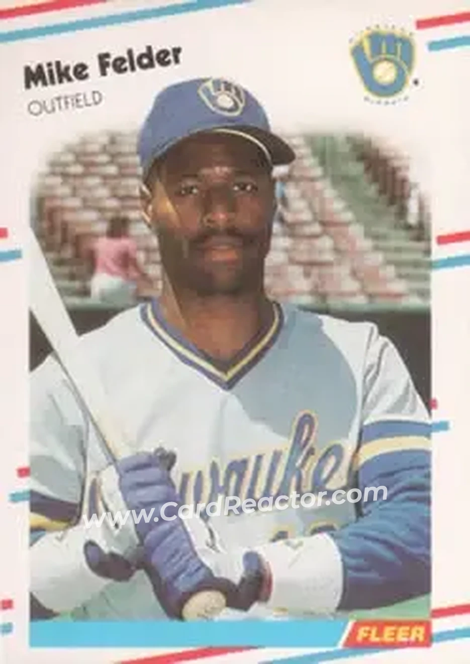 1988 Fleer #164 - Mike Felder - Milwaukee Brewers - Front