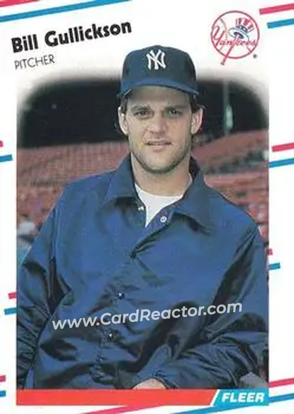 1988 Fleer #208 - Bill Gullickson - New York Yankees - Front