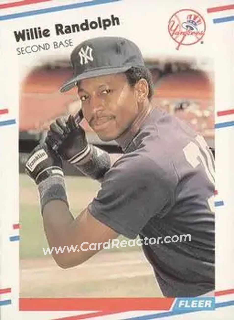1988 Fleer #218 - Willie Randolph - New York Yankees - Front