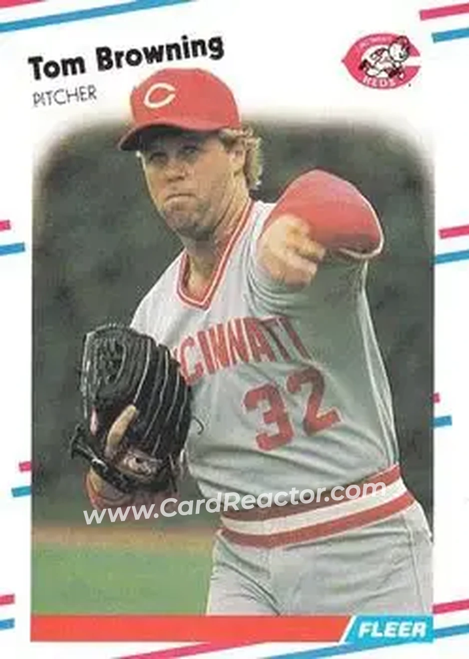 1988 Fleer #228 - Tom Browning - Cincinnati Reds - Front 1988 Fleer #228 - Tom Browning - Cincinnati Reds - Front