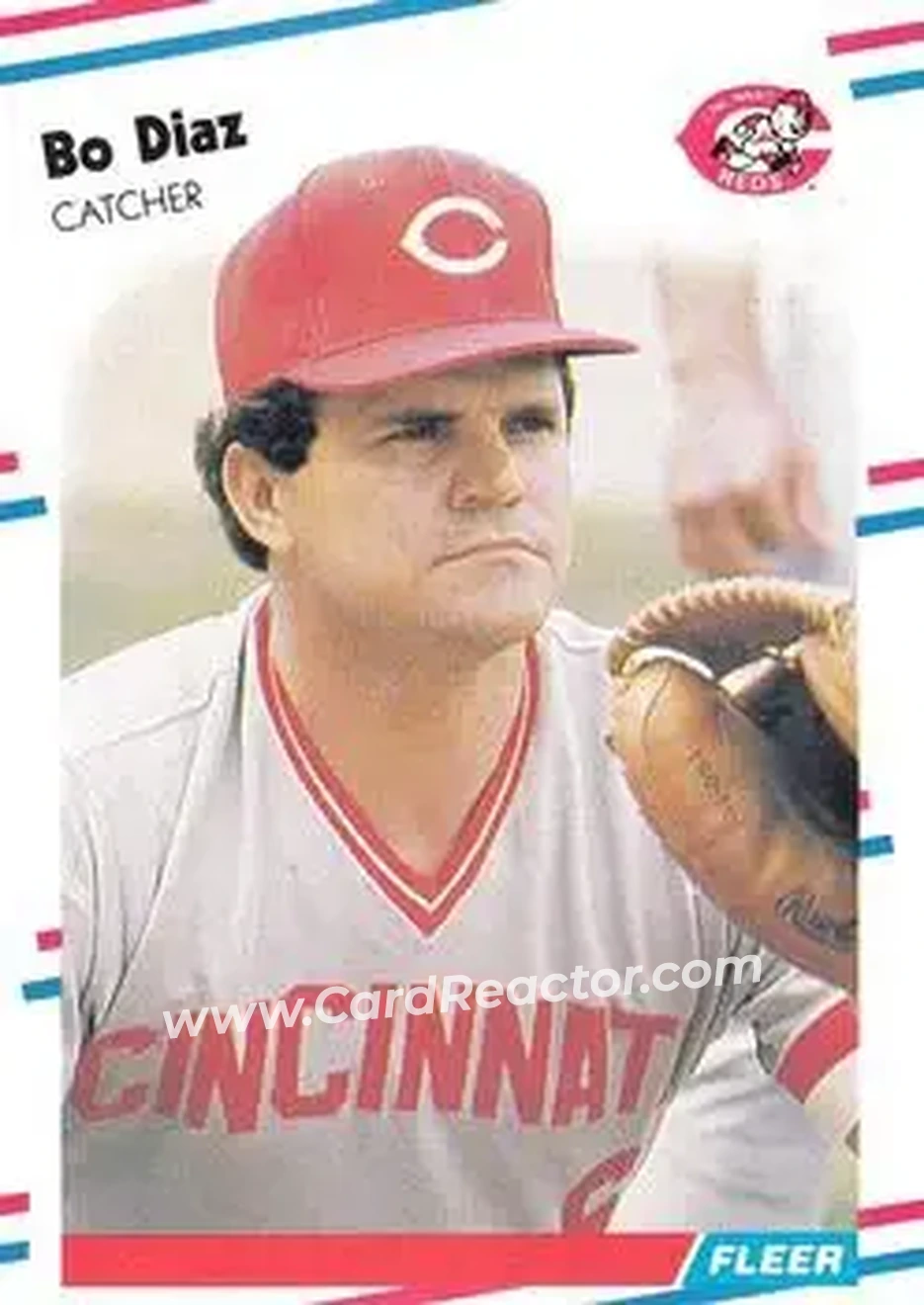 1988 Fleer #232 - Bo Diaz - Cincinnati Reds - Front