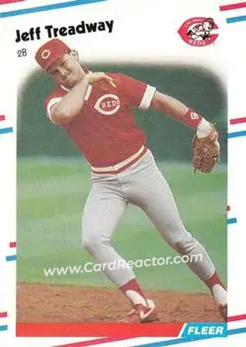 1988 Fleer #249 - Jeff Treadway - Cincinnati Reds - Front