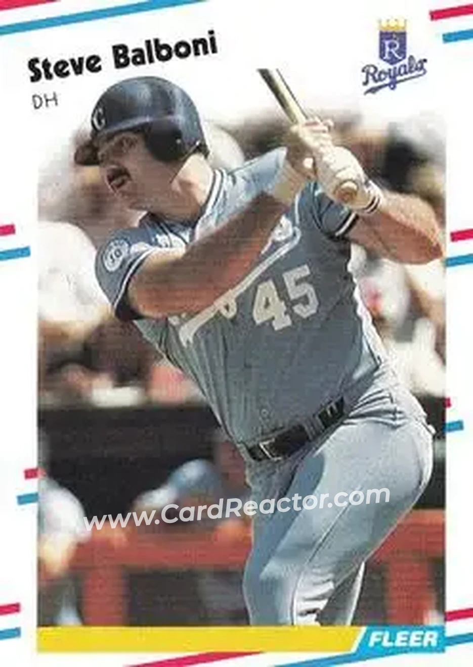 1988 Fleer #251 - Steve Balboni - Kansas City Royals - Front