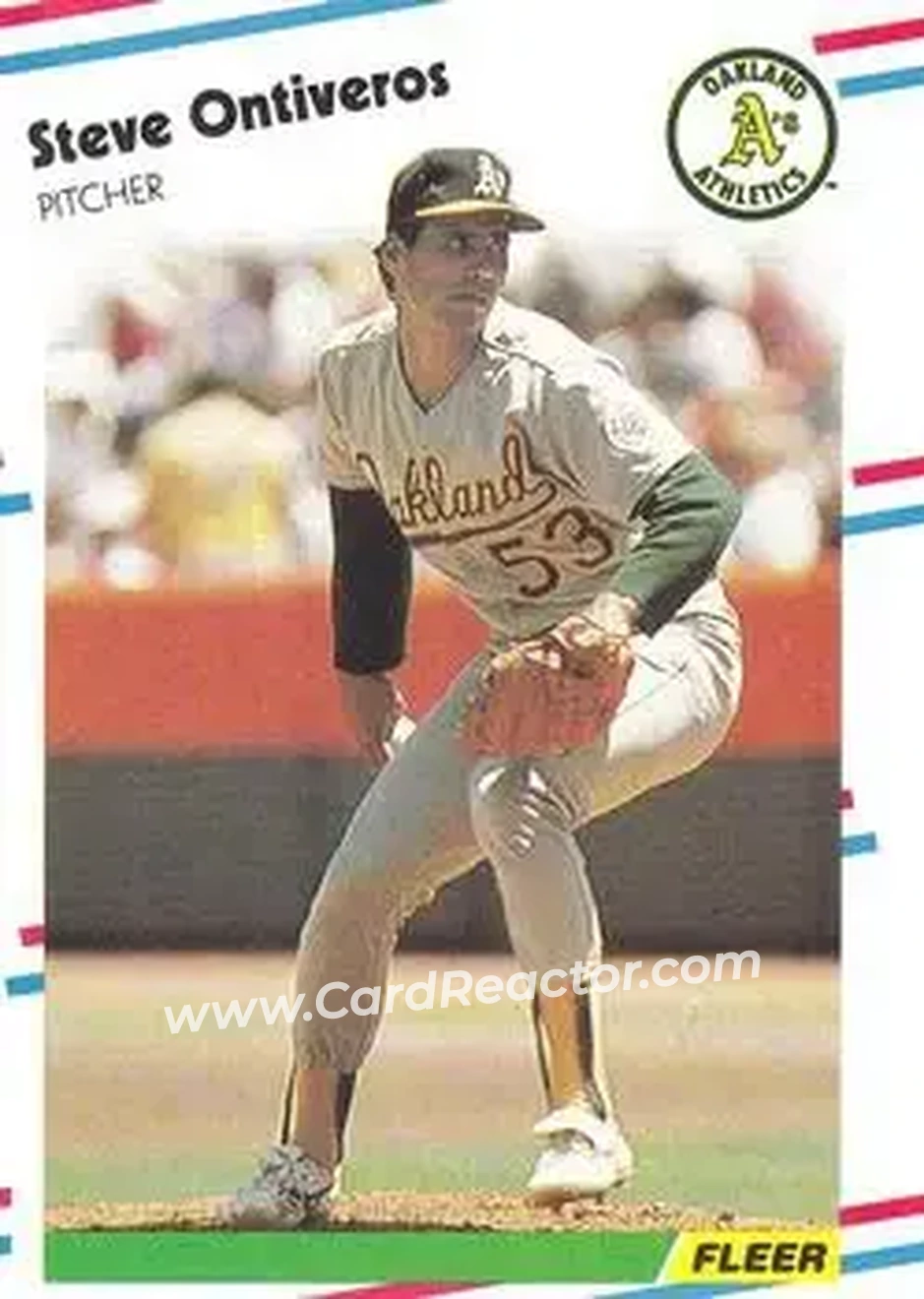 1988 Fleer #289 - Steve Ontiveros - Oakland Athletics - Front 1988 Fleer #289 - Steve Ontiveros - Oakland Athletics - Front