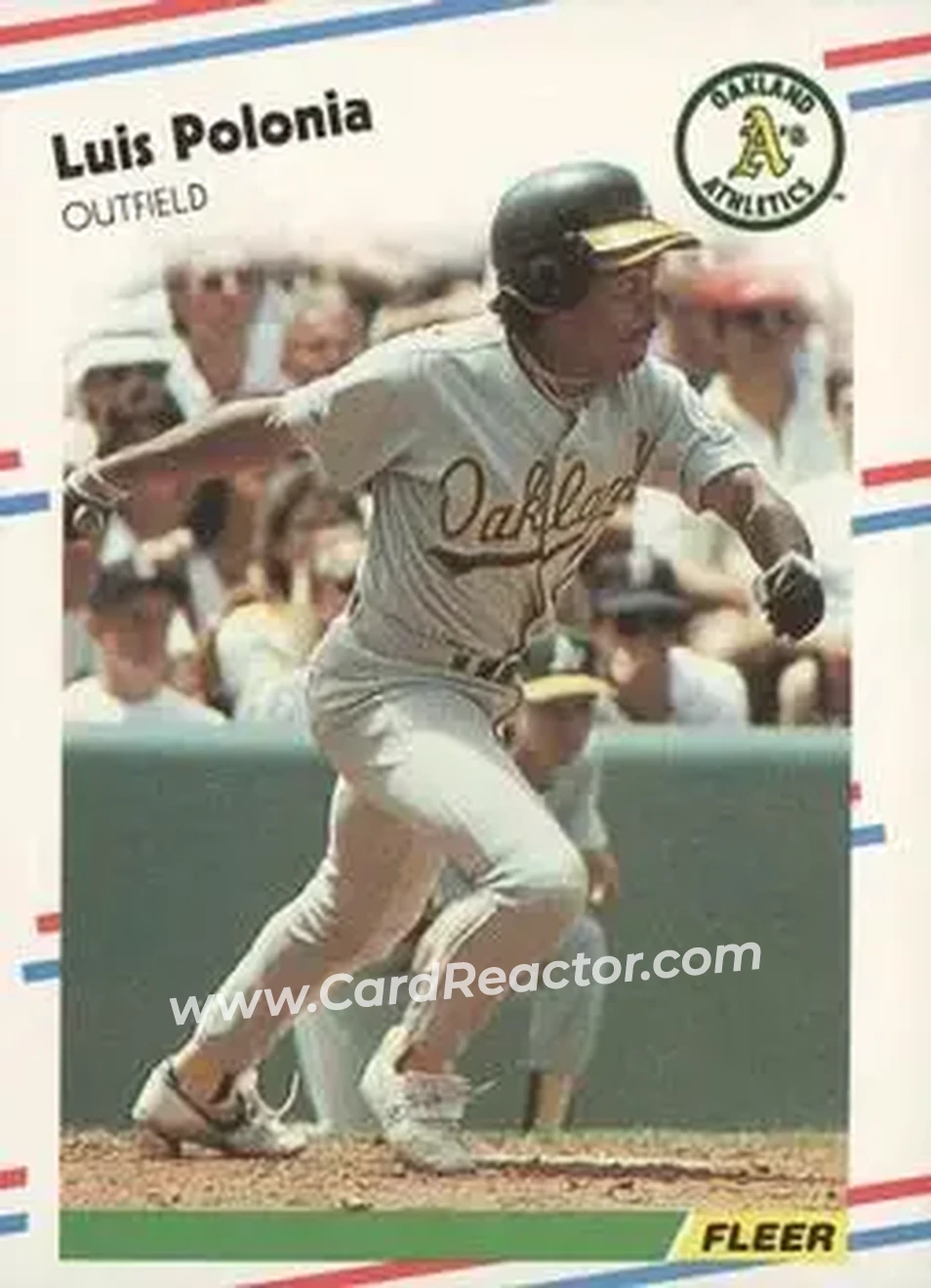 1988 Fleer #292 - Luis Polonia - Oakland Athletics - Front