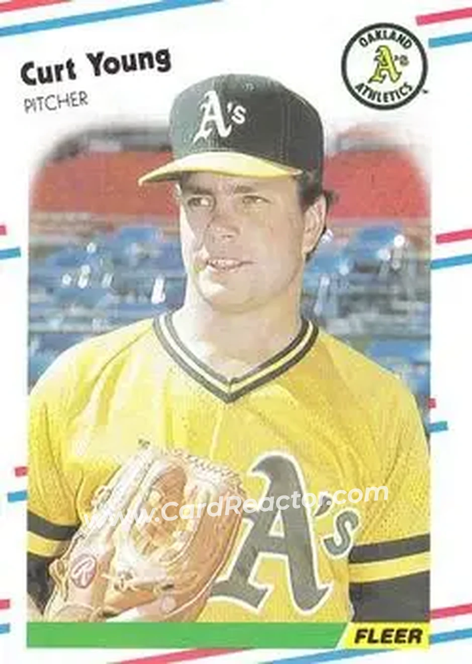 1988 Fleer #296 - Curt Young - Oakland Athletics - Front