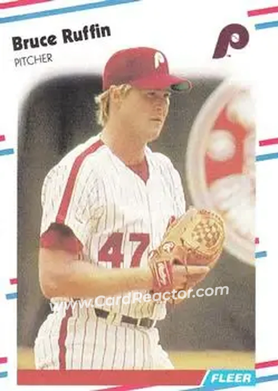 1988 Fleer #313 - Bruce Ruffin - Philadelphia Phillies - Front 1988 Fleer #313 - Bruce Ruffin - Philadelphia Phillies - Front