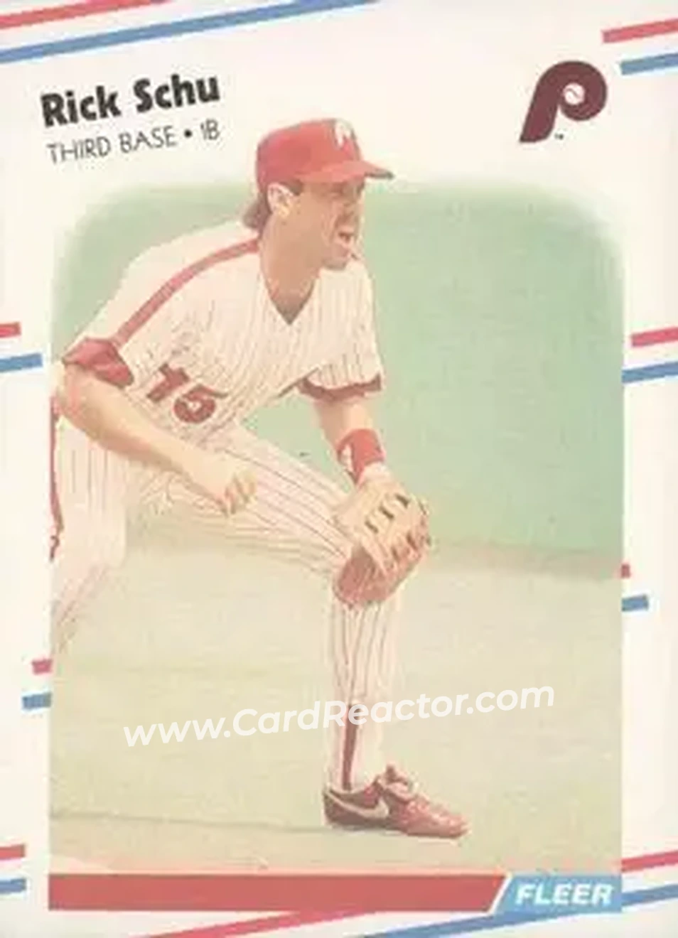 1988 Fleer #316 - Rick Schu - Philadelphia Phillies - Front